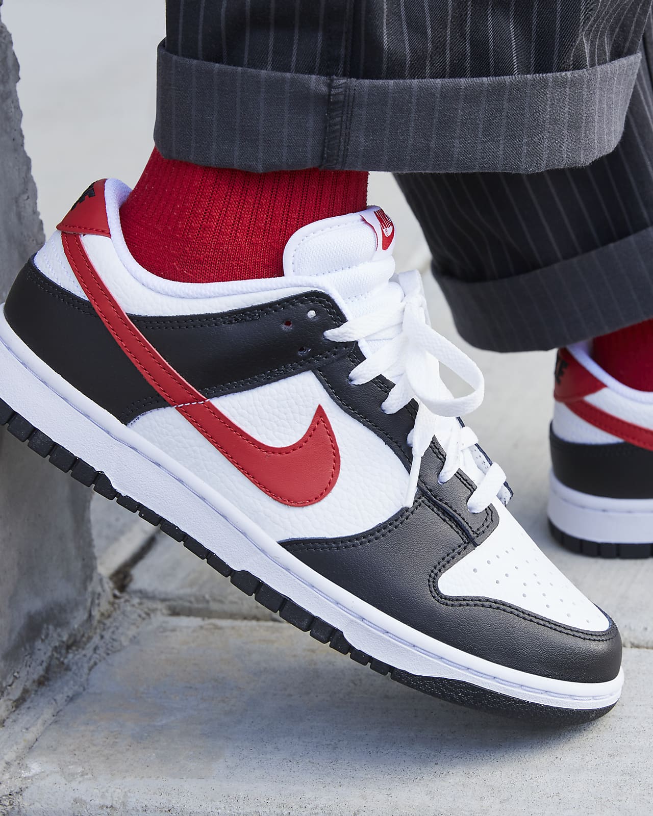 Nike - Dunk Low Retro - Red Swoosh Panda